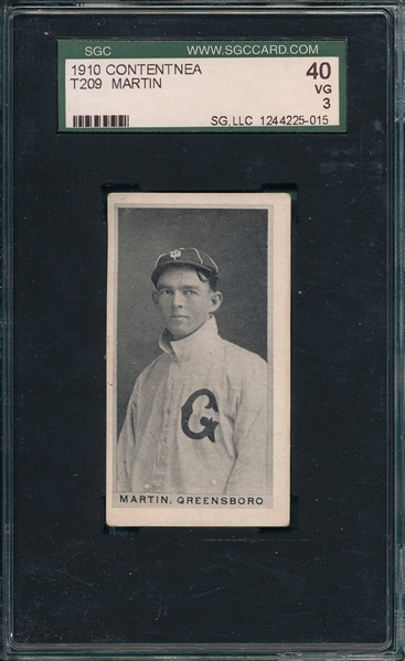 1910 T209 Martin Contentnea Cigarettes SGC 40 *Photo Series* 