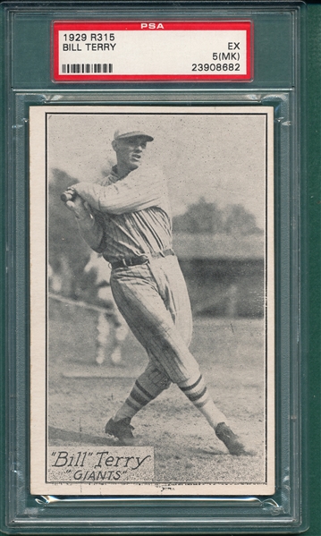 1929 R315 Bill Terry PSA 5 (MK)