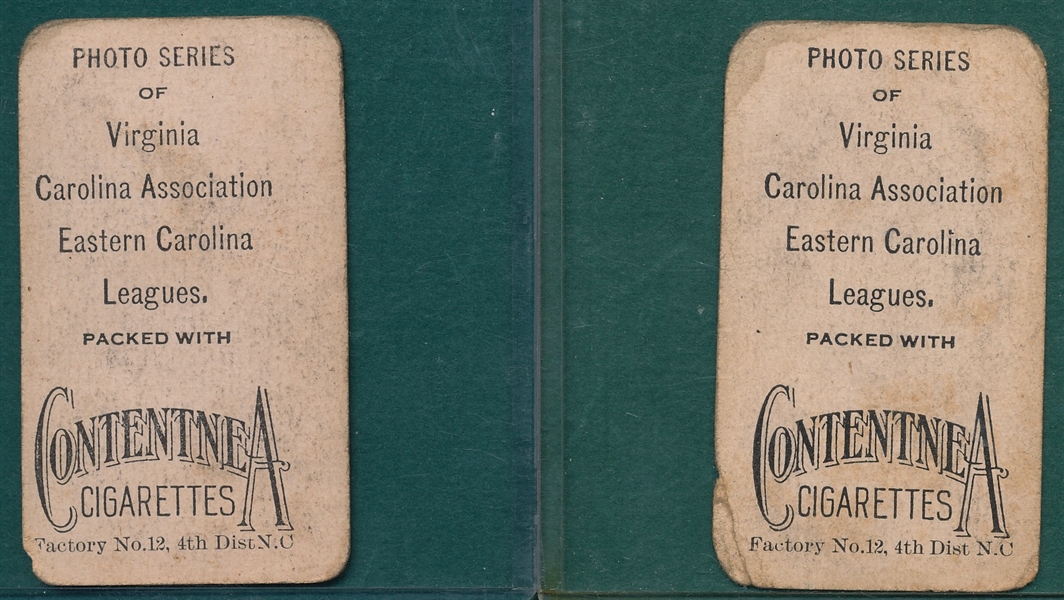 1910 T209 Springs & Weldon, Lot of (2), Contentnea Cigarettes *Photo Series*