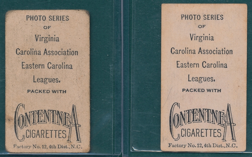 1910 T209 Priest & Mullinix, Lot of (2), Contentnea Cigarettes *Photo Series*