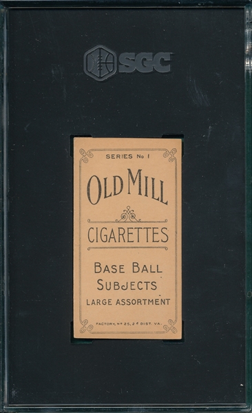 1910 T210-1 Mullaney Old Mill Cigarettes SGC Authentic