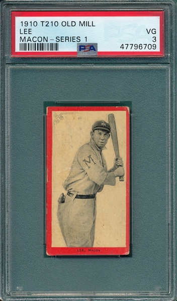 1910 T210-1 Lee, Macon, Old Mill Cigarettes PSA 3