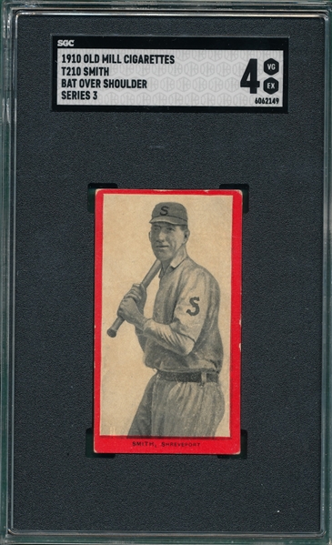 1910 T210-3 Smith, Bat Over Shoulder, Old Mill Cigarettes SGC 4