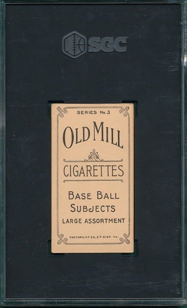 1910 T210-3 Smith, Bat Over Shoulder, Old Mill Cigarettes SGC 4