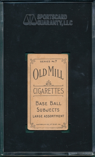 1910 T210-7 Gunderson Old Mill Cigarettes SGC 40