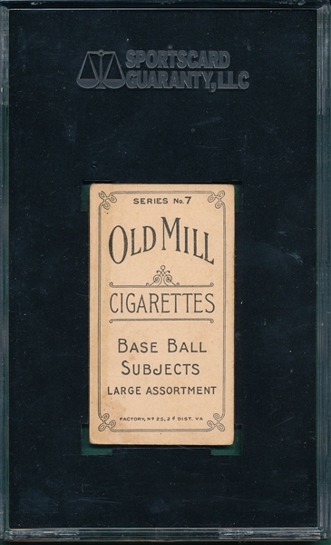 1910 T210-7 Phelan Old Mill Cigarettes SGC 30