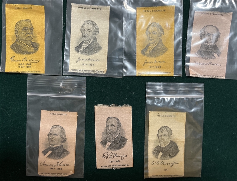 1910 S77 Mogul Cigarettes Silks U.S. Presidents, Lot of (13) W/ Lincoln & Washington