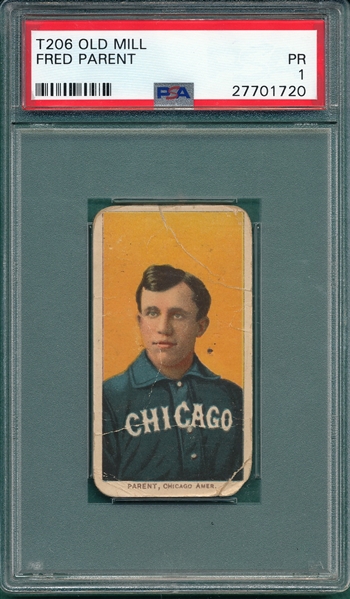 1909-1911 T206 Parent Old Mill Cigarettes PSA 1