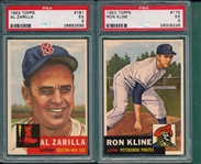 1953 Topps #175 Kline & #181 Zarilla, Lot of (2) PSA 5