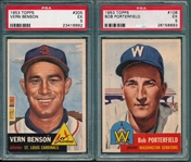 1953 Topps #108 Porterfield & #205 Benson, Lot of (2) PSA 5