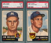 1953 Topps #202 Sawatski & #208 Wilson, Lot of (2) PSA 5.5