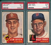 1953 Topps #169 Trout & #177 Dyck, Lot of (2) PSA 5.5