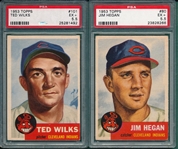 1953 Topps #101 Wilks & #80 Hegan, Lot of (2) PSA 5.5