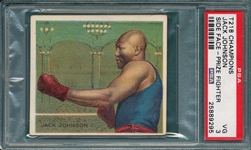 1910 T218 Jack Johnson, Side Face, Hassan Cigarettes PSA 3