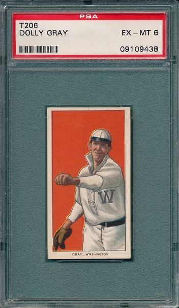 1909-1911 T206 Gray Sweet Caporal Cigarettes PSA 6