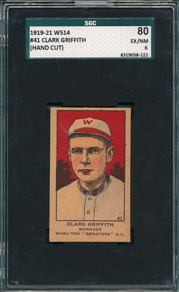 1919-21 W514 Clark Griffith SGC 80