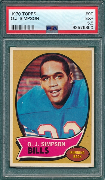 1970 Topps Football #90 O. J. Simpson PSA 5.5 *Rookie*