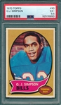 1970 Topps Football #90 O. J. Simpson PSA 5.5 *Rookie*