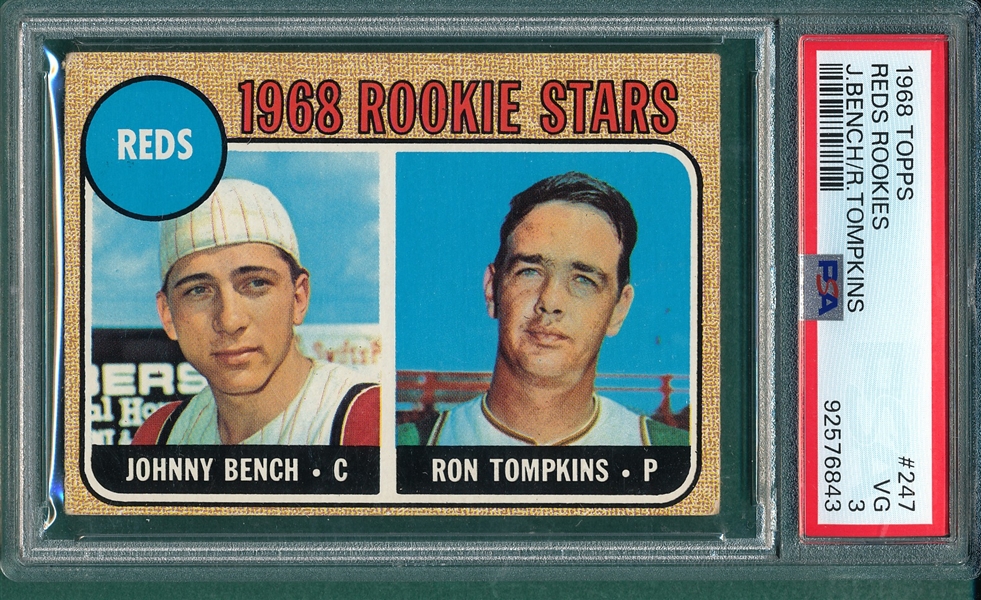 1968 Topps #247 Johnny Bench PSA 3 *Rookie*