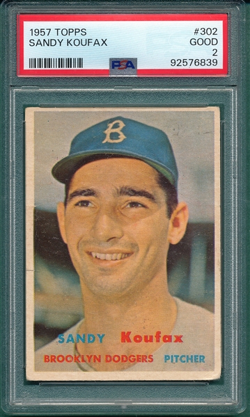 1957 Topps #302 Sandy Koufax PSA 2