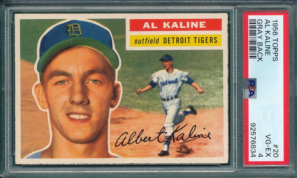 1956 Topps #20 Al Kaline PSA 4 *Gray*