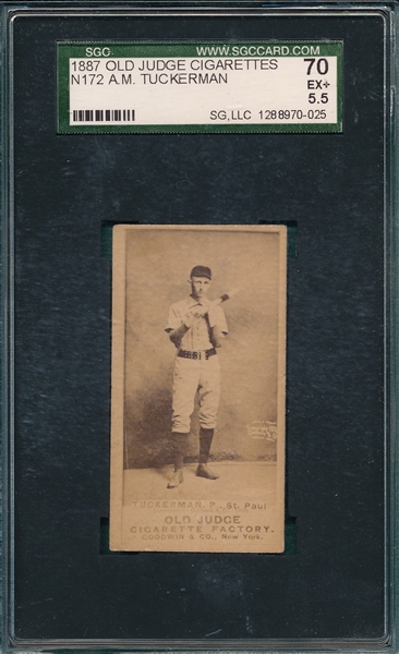 1887 N172 466-1 Tuckerman, Old Judge Cigarettes SGC 70