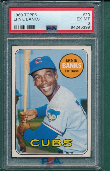 1969 Topps #20 Ernie Banks PSA 6