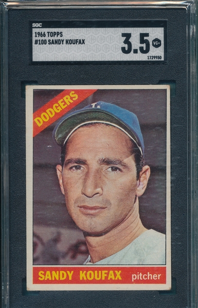 1966 Topps #100 Sandy Koufax SGC 3.5