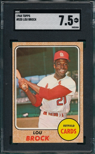 1968 Topps #520 Lou Brock SGC 7.5