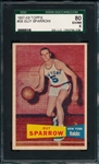 1957 Topps Basketball #38 Guy Sparrow SGC 80