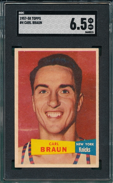 1957 Topps Basketball #4 Carl Braun SGC 6.5