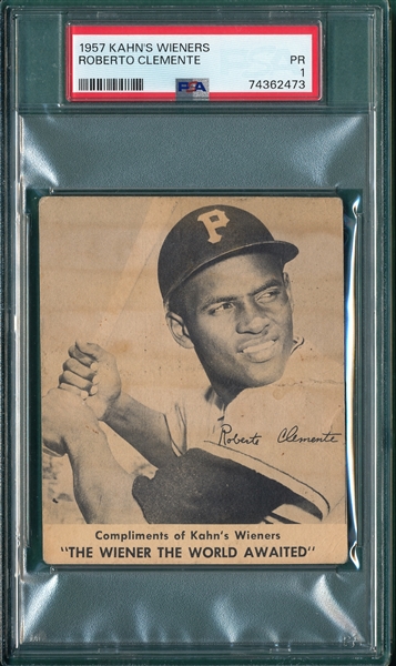 1957 Kahn's Weiners Roberto Clemente PSA 1