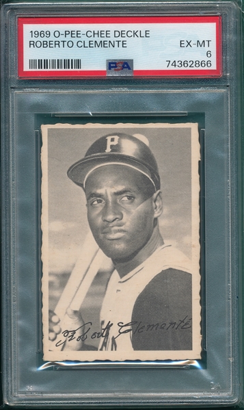 1969 O-Pee-Chee Deckle Roberto Clemente PSA 6