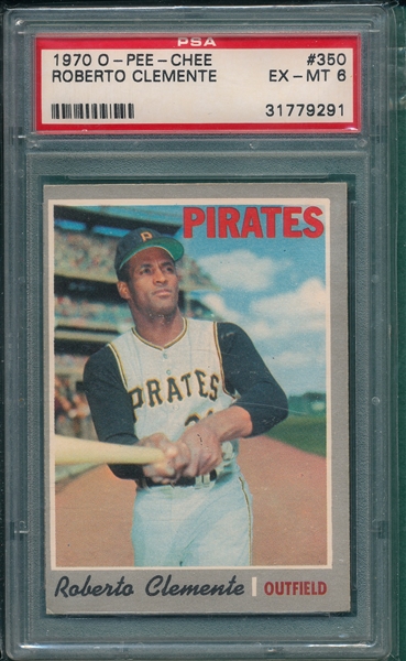 1970 O-Pee-Chee #350 Roberto Clemente PSA 6