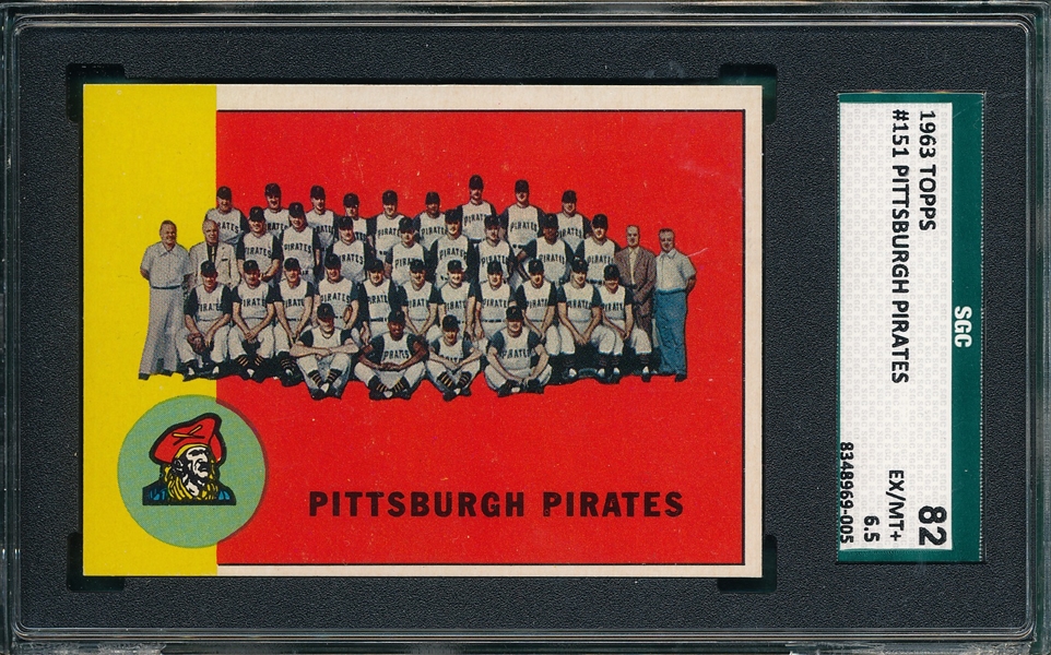 1963 Topps #151 Pirates Team SGC 82