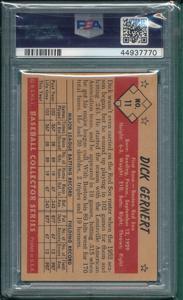 1953 Bowman B & W #11 Dick Gernert PSA 6