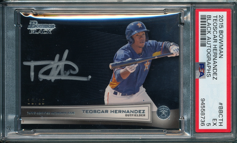 2015 Bowman #BBCTH Teoscar Hernandez PSA *Black Autograph*