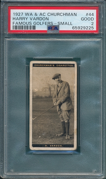 1927 Churchman H. Vardon, Famous Golfers, PSA 2 *Small*