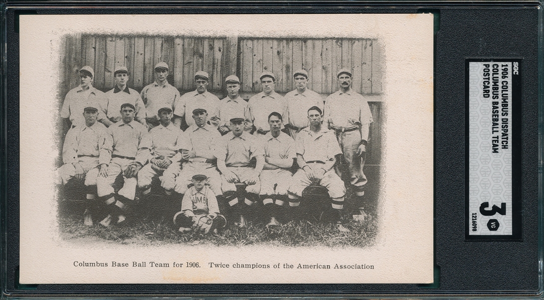 1906 Columbus Baseball Team, PC, SGC 3