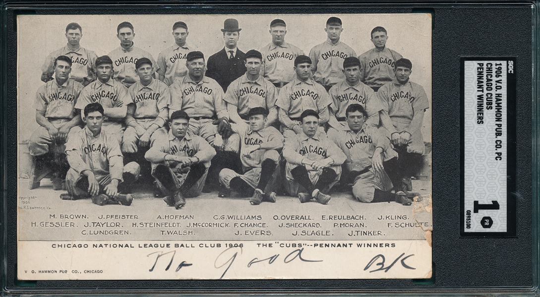 1906 V. O. Hammon Co, Chicago Cubs, SGC 1