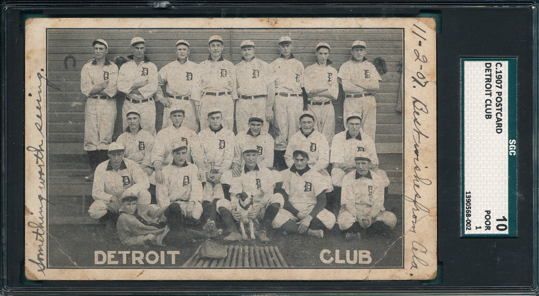 1907 c. Detroit Club PC W/ Cobb, SGC 10 