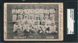 1907 c. Detroit Club PC W/ Cobb, SGC 10 