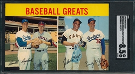 1960 Baseball Greats PC W/ Koufax & Mays SGC 8.5