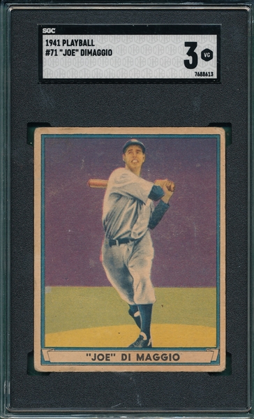 1941 Play Ball #71 Joe DiMaggio SGC 3