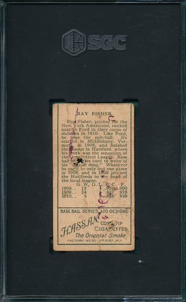 1911 T205 Fisher Hassan Cigarettes SGC 1 *SP*