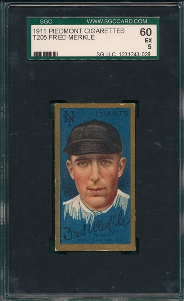 1911 T205 Merkle Piedmont Cigarettes SGC 60