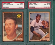 1962 Topps #271 Rippelmeyer & #378 Daniels, Lot of (2), PSA 8