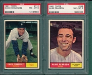 1961 Topps #112 Fernandez & #288 Pearson, Lot of (2), PSA 8