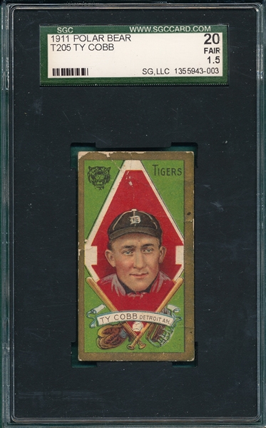 1911 T205 Ty Cobb Polar Bear SGC 20