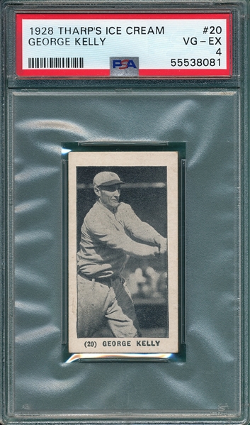 1928 F50 #20 George Kelly Tharp's Ice Cream PSA 4